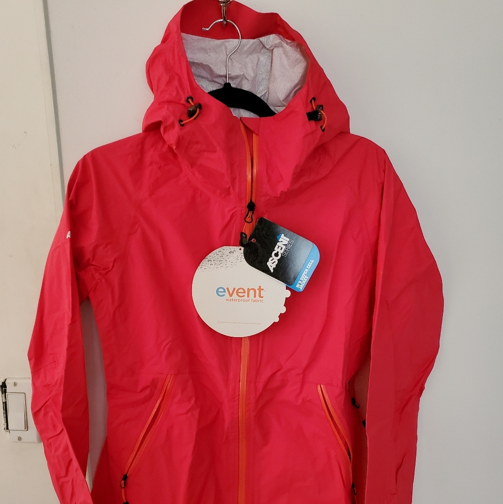 Eastern Mountain Sports Super Cell Rain Jacket, NWT, Women's Medium, Coral